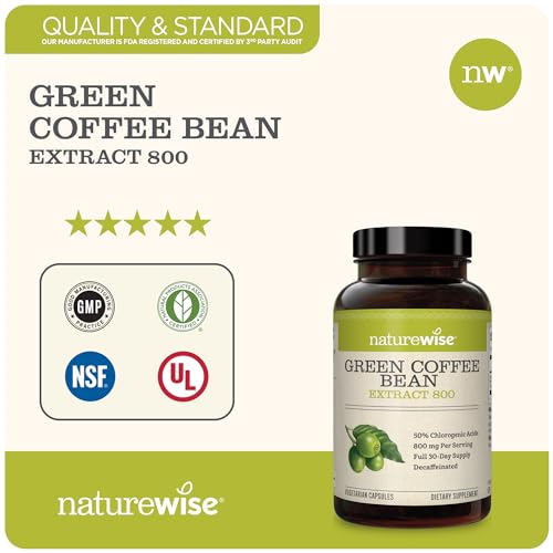 NatureWise Green Coffee Bean Extract - Pure Green Coffee Bean Capsules 800mg - AB Mystery