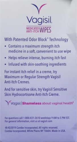Vagisil Anti-Itch Medicated Feminine Intimate Wipes for Women, Maximum Strength, Gynecologist Tested - AB Mystery