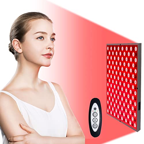 TherapSky Red Light Therapy Device 45W LED Red Infrared Light Therapy Lamp w/Remote Control and Timer