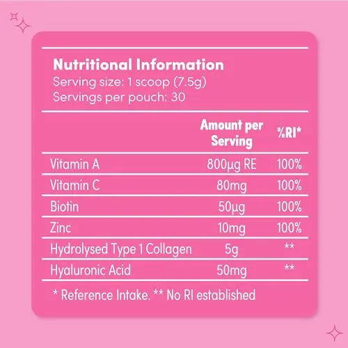 SOLV Premium 5000mg Pure (Type 1) Marine Collagen Peptides 50mg Hyaluronic Acid, Vit C, Biotin, Vitamin A - AB Mystery
