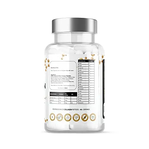 Pure Collagen Supplements Capsules Grass Fed Advanced Multi Collagen Peptides - AB Mystery
