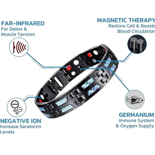 Far Infrared Ionizer Wristband, Far Infrared Negative Ions Wristband, Infrared Magnetic Therapy - AB Mystery