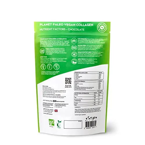 Planet Paleo Vegan Collagen (Chocolate, 255g) - Vegan Collagen Powder - High Protein - AB Mystery