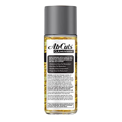 Ab Cuts CLA Belly Fat Formula - 80 Easy-to-Swallow Softgels - Omega 3 Fish Oil, Flaxseed - AB Mystery
