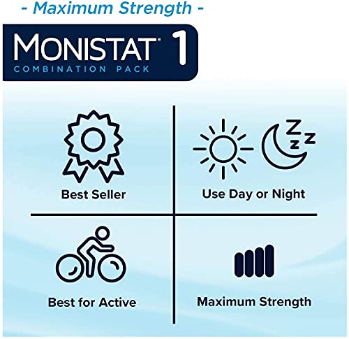 Monistat 1-Day | Day or Night Combination | Yeast Infection Treatment, Prefilled, 1 Pack - AB Mystery