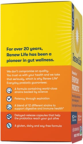Renew Life Everyday Probiotic Capsules, Daily Supplement Supports Urinary, Digestive - AB Mystery