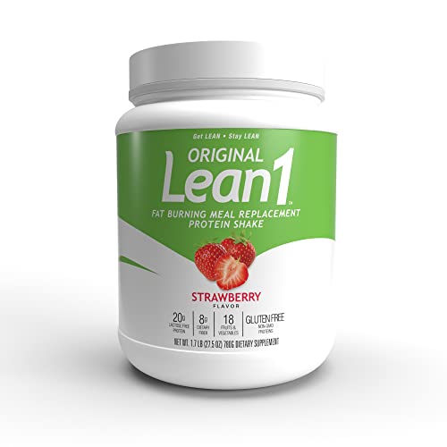 Lean1 Strawberry, 15 Serving tub, Fat Burning Meal Replacement by Nutrition53 - AB Mystery