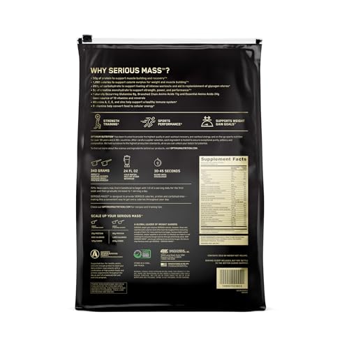 Optimum Nutrition Serious Mass Weight Gainer Protein Powder Vitamin C Zinc and Vitamin - AB Mystery