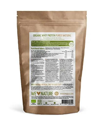 Ekopura Organic Whey Protein 500g | 80% Protein | Hormone Free, GMO-Free, Soy-Free, Additive Free Ekopura