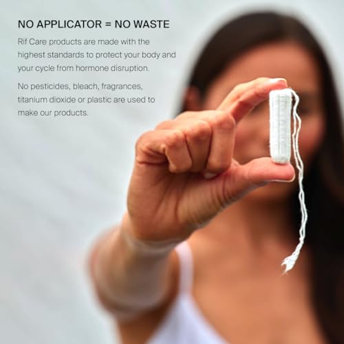 Rif Care Organic Cotton Non Applicator Tampons Regular Absorbency 18 Count - AB Mystery