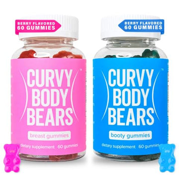 Curvy Body Bears Gummies Combo Pack - Chest and Bum Gummies - Workout Aid 