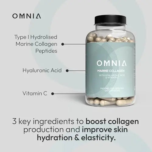 Omnia Marine Collagen Capsules 2400mg for Women & Men with Type I Collagen - AB Mystery