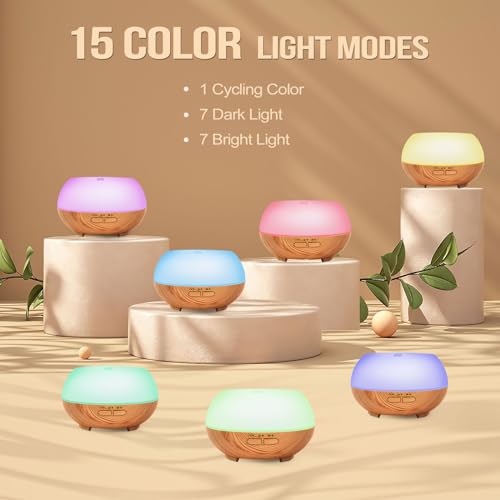 Aromatherapy Essential Oil Diffuser: Cool Mist Aroma Diffuser for Home - Colorful Light Create Ambience - AB Mystery