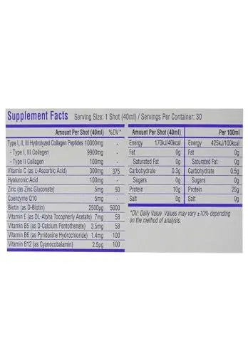Sunberg Collagen Liquid Shots - 10000mg Collagen Supplement Type I,II,III Hyaluronic Acid - AB Mystery