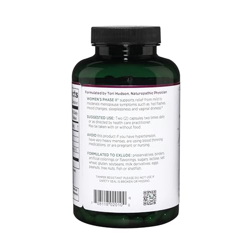 Vitanica Women's Phase II, Menopause Support, Vegan, 180 Capsules - AB Mystery
