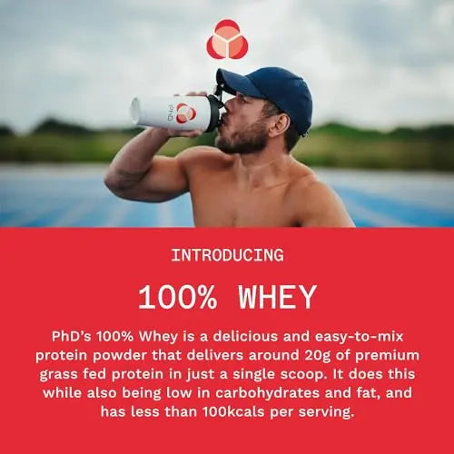 PhD Nutrition 100 Percent Whey, Grass Fed Whey, Lean Muscle Protein Powder PhD