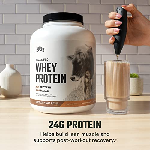 Levels Grass Fed 100% Whey Protein, No GMOs, Chocolate Peanut Butter, 5LB - AB Mystery