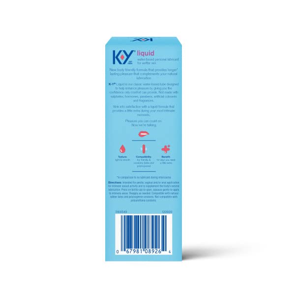 K-Y Liquid Personal Lubricant, Natural Feeling Water Based Lube For Women, Men & Couples - AB Mystery