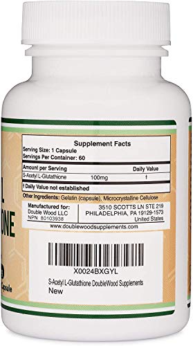 S-Acetyl L-Glutathione Capsules - 100mg, Manufactured and Tested in The USA, 60 Count - AB Mystery