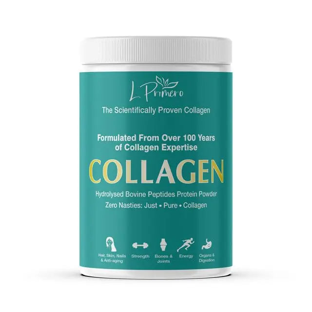 L Primero Collagen Peptides Powder 400g, Hydrolysed Unflavoured, Grass-Fed Bovine Bioactive Protein, Highly absorbable 18 Amino Acids, Keto