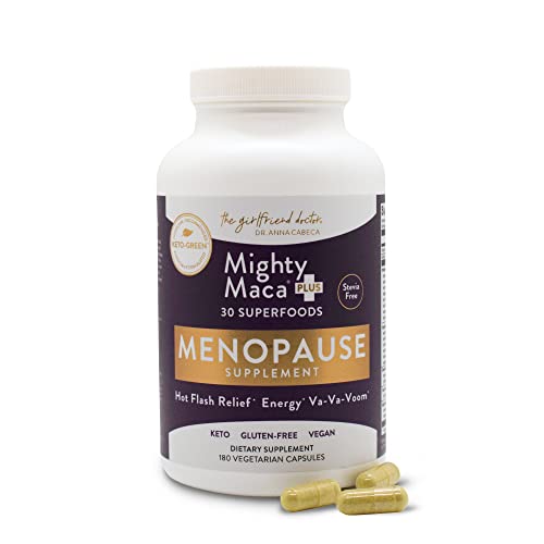 Menopause Relief Capsules by Dr. Anna Cabeca (180ct), Plant-Based Superfood Supplement with Maca Root