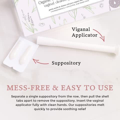 Femallay Lavender and Tea Tree Oil Vaginal Cleansing Suppositories for Hygiene, 100% Natural Melts - AB Mystery