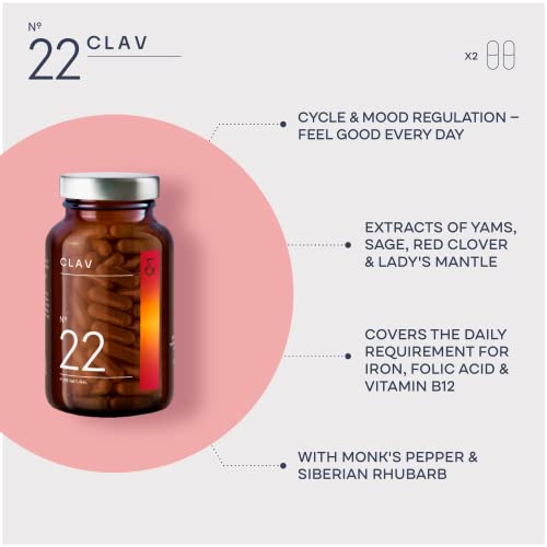 CLAV® Natural Hormone Balance for Women - PMS Relief with Siberian Rhubarb, Wild Yam & Vitex Berry - AB Mystery