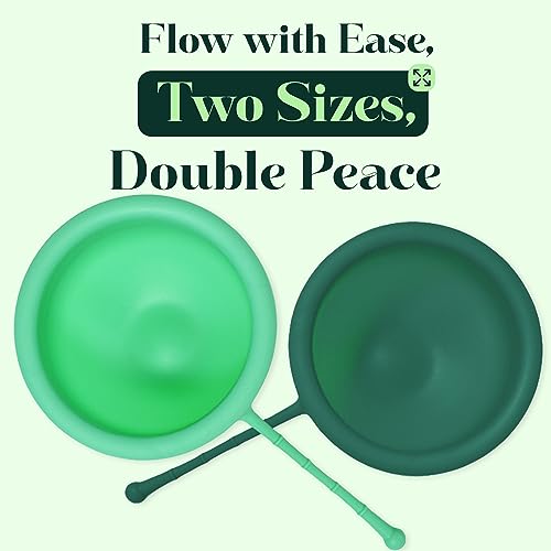 SHORDY Reusable Menstrual Disc Set of 2 (Small & Large), 100% Medical-Grade Silicone, Flexible - AB Mystery