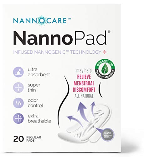 NannoPad Regular Pads for Women - Nannocare Certified Organic Cotton Pads - Pads with Wings