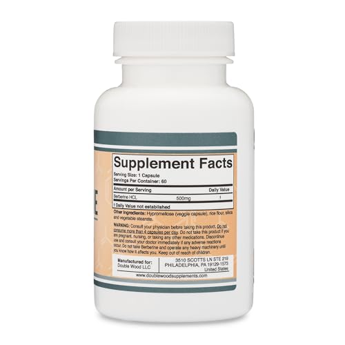 Berberine Supplement 500mg, 60 Capsules (Third Party Tested, Manufactured in The USA - AB Mystery