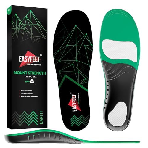 220+ lbs Plantar Fasciitis Strong Arch Support Insoles Inserts Men Women - AB Mystery