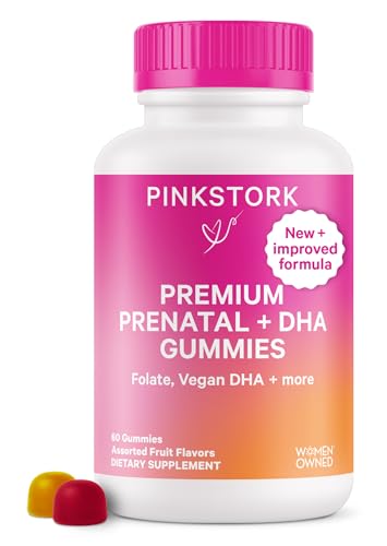 Pink Stork Premium Prenatal Gummy Vitamins with DHA, Folate, and Vitamin D - Multivitamin