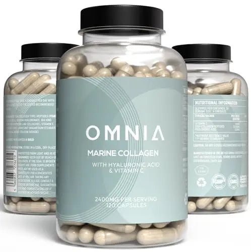 Omnia Marine Collagen Capsules 2400mg for Women & Men with Type I Collagen - AB Mystery