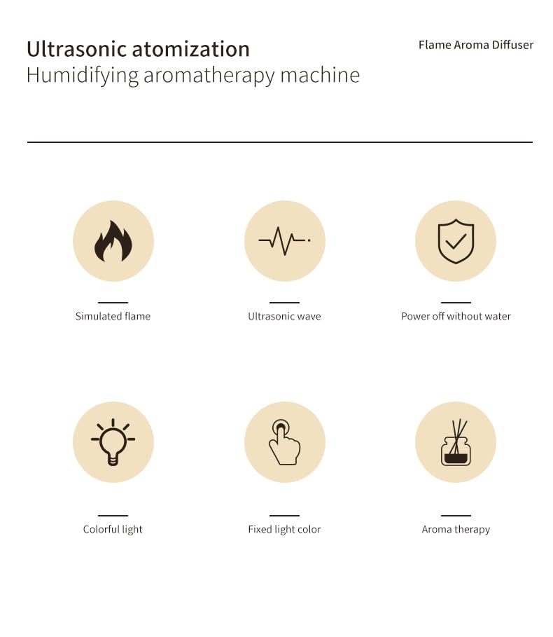 USB Oil Diffuser LED Flame Diffuser Humidifier Ultrasonic USB Flame Humidifier Essential Oil - AB Mystery