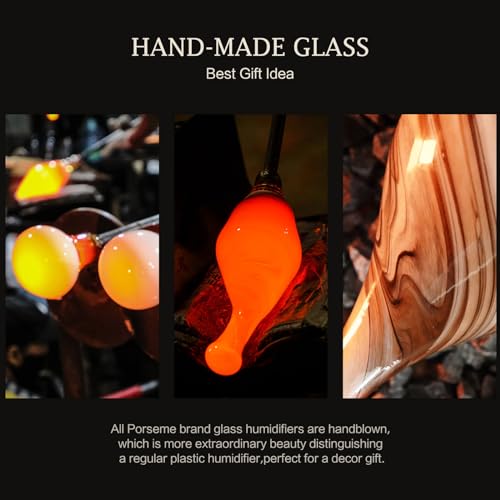 Porseme 100ml Glass Essential Oil Diffuser Aromatherapy Ultrasonic Cool Mist Humidifier 4 Running Hours - AB Mystery