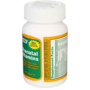 Rugby Prenatal Vitamins, 100 Count RUGBY LABORATORIES