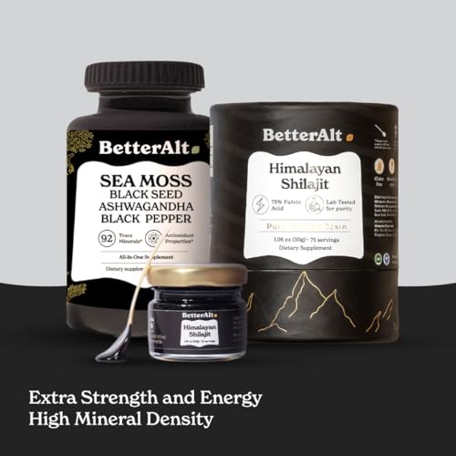 Better Alt Energy Duo with Pure Himalayan Shilajit Resin 30 gm & Sea Moss Capsules - AB Mystery