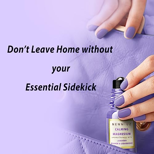 Calm Magnesium Roller Lavender Orange Cedarwood Essential Oil Roll On Calming Aromatherapy Self Care - AB Mystery