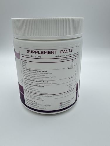 NATURE TARGET Multi Collagen Peptides Powder - Type I, II, III, V, X - Hydrolyzed Collagen - AB Mystery