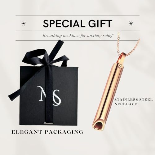 Mariscal Anxiety Breathing Necklace - Rose Gold Anti Anxiety Necklace Breathing for Women and Men - AB Mystery