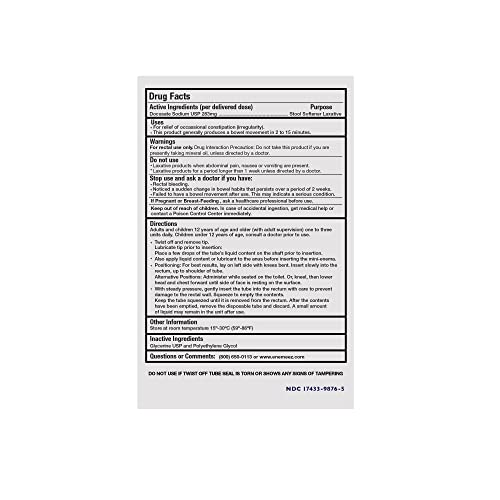 Docusol Docusate Sodium Mini Enema ml, Clear, 0.84 Fl Oz - AB Mystery