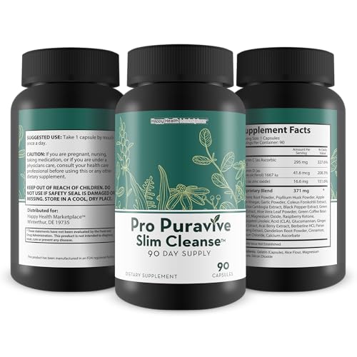 Pro Puravive Slim Cleanse - 90 Day Supply - Our Best Gentle Full Body Detox Cleanse - AB Mystery