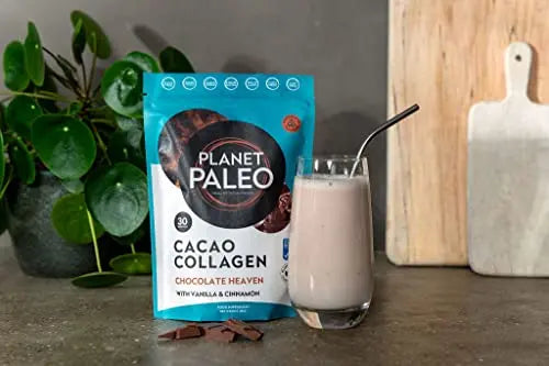 Planet PaleoCacao Collagen Powder (285g, 30 Servings) - MSC Certified, Wild Caught Marine Collagen - AB Mystery