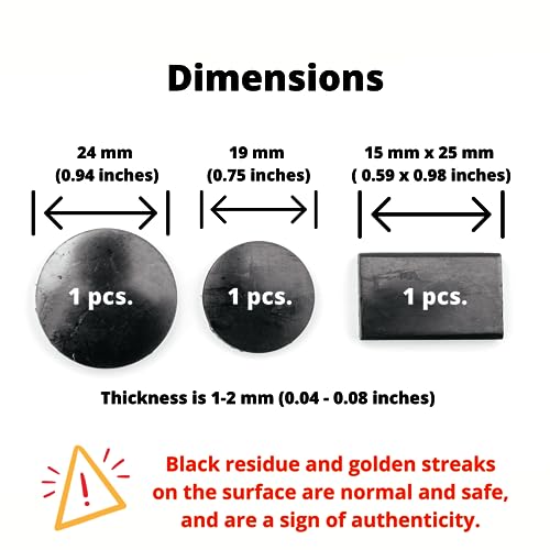 KarelianMasters Shungite Stone Stickers - Natural Stone Adhesive Plates for Phones (Set of 3 Plates) - AB Mystery