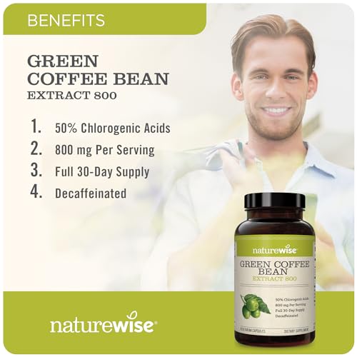 NatureWise Green Coffee Bean Extract - Pure Green Coffee Bean Capsules 800mg - AB Mystery