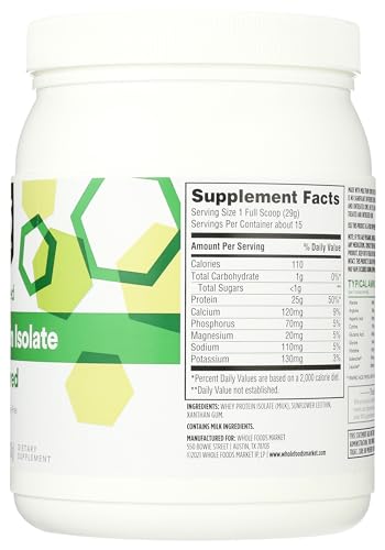 365 by Whole Foods Market, Unflavored Whey Protein Isolate, 15.1 Ounce - AB Mystery