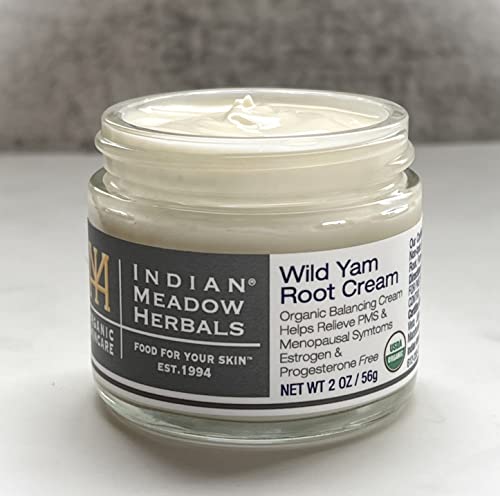 Indian Meadow Herbals Wild Yam Root Cream (2oz) - Organic Balancing Cream for PMS & Menopause Relief - AB Mystery