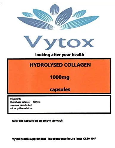 HYDROLYSED Collagen (1000MG) 365 Capsules, by vytox, Vegetarian - AB Mystery