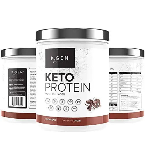 K-GEN™ Keto Collagen Protein Powder Natural Multi Collagen Chocolate Blend, Coconut MCT Vitamin C+B6 - AB Mystery