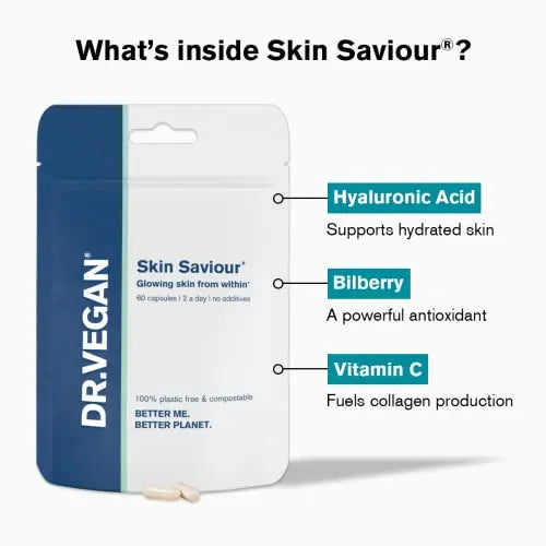 DR.VEGAN Skin Saviour | Fuel Collagen Naturally | Collagen Alternative | 60 Capsules - AB Mystery